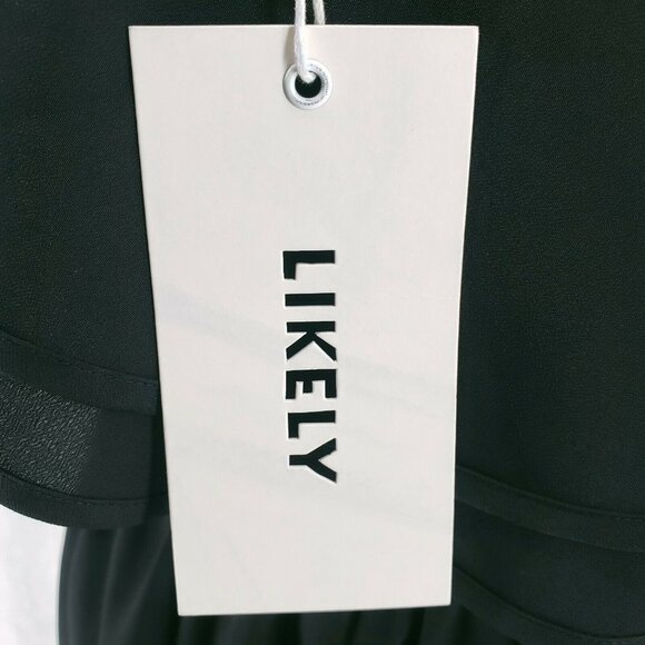 LIKELY Black Ruffle Dress One Shoulder Size 4 - Picture 7 of 10